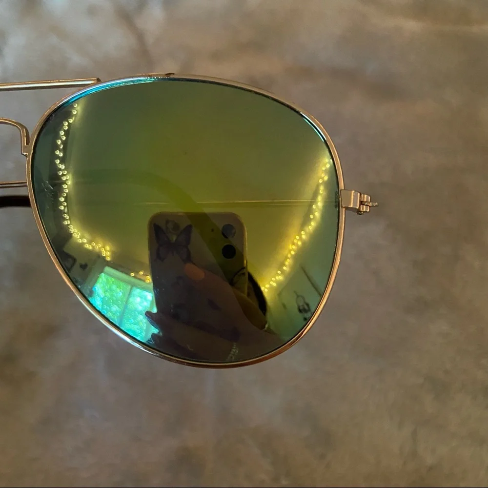 Aviator Reflector Wire Sunglasses